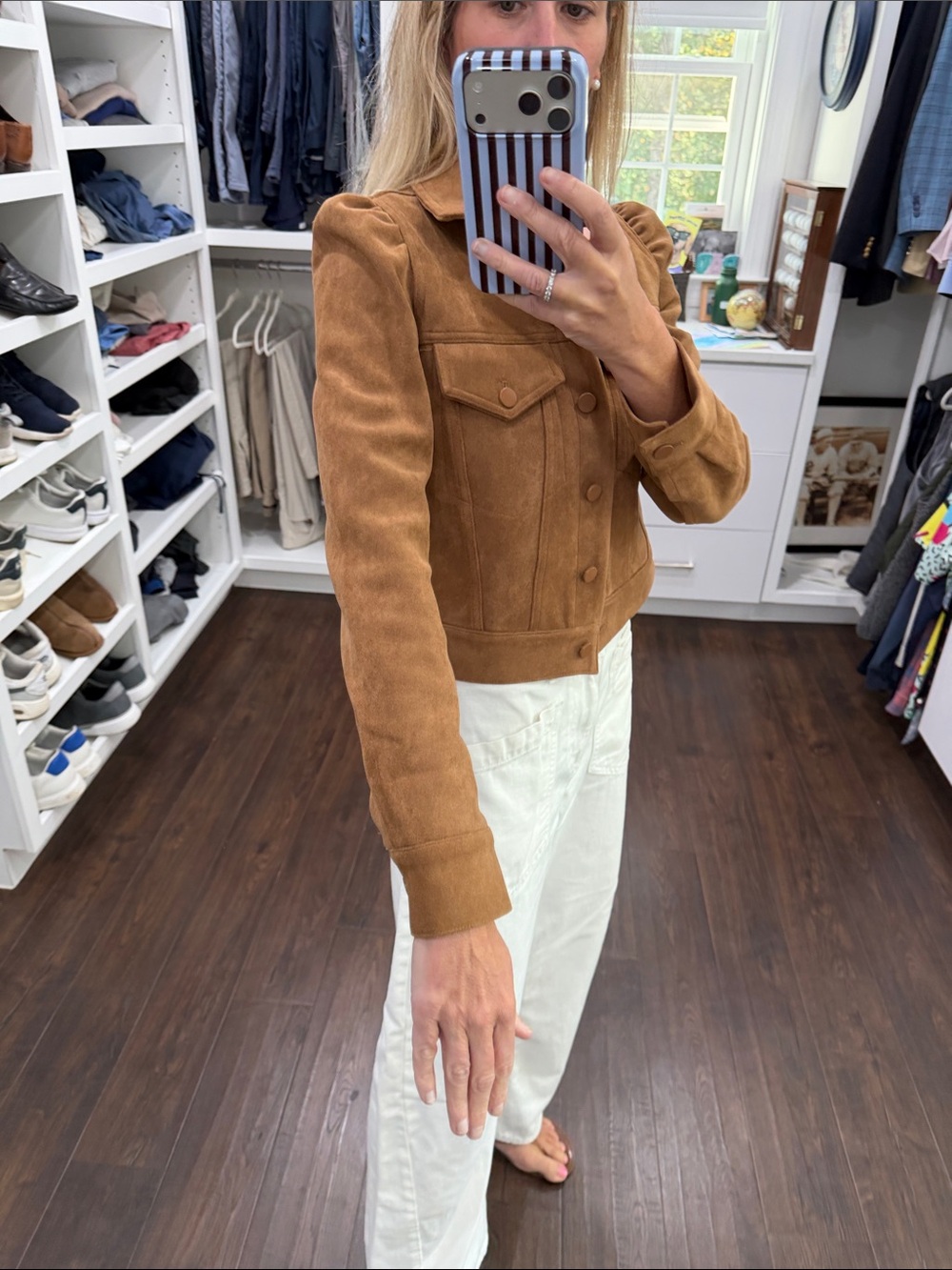 Francesca's Collections Suede Jacket in Tan Brown - Picture 4 of 7